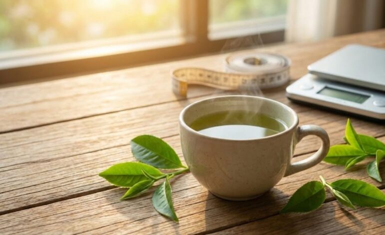 green tea in cup
